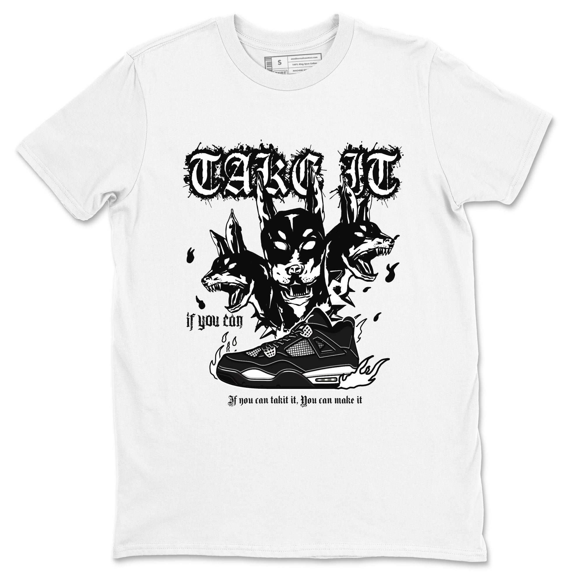 Air Jordan 4 White Thunder shirts to match jordans Hell Hounds sneaker match tees 4s White Thunder Sneaker Shirts SNRT Sneaker Tees streetwear brand White 2 unisex cotton tee