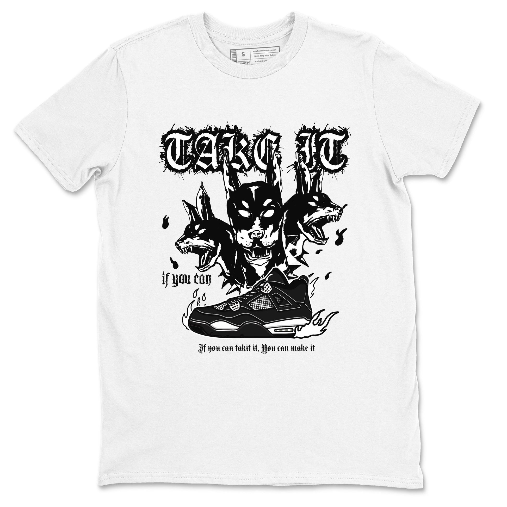 Air Jordan 4 White Thunder shirts to match jordans Hell Hounds sneaker match tees 4s White Thunder Sneaker Shirts SNRT Sneaker Tees streetwear brand White 2 unisex cotton tee