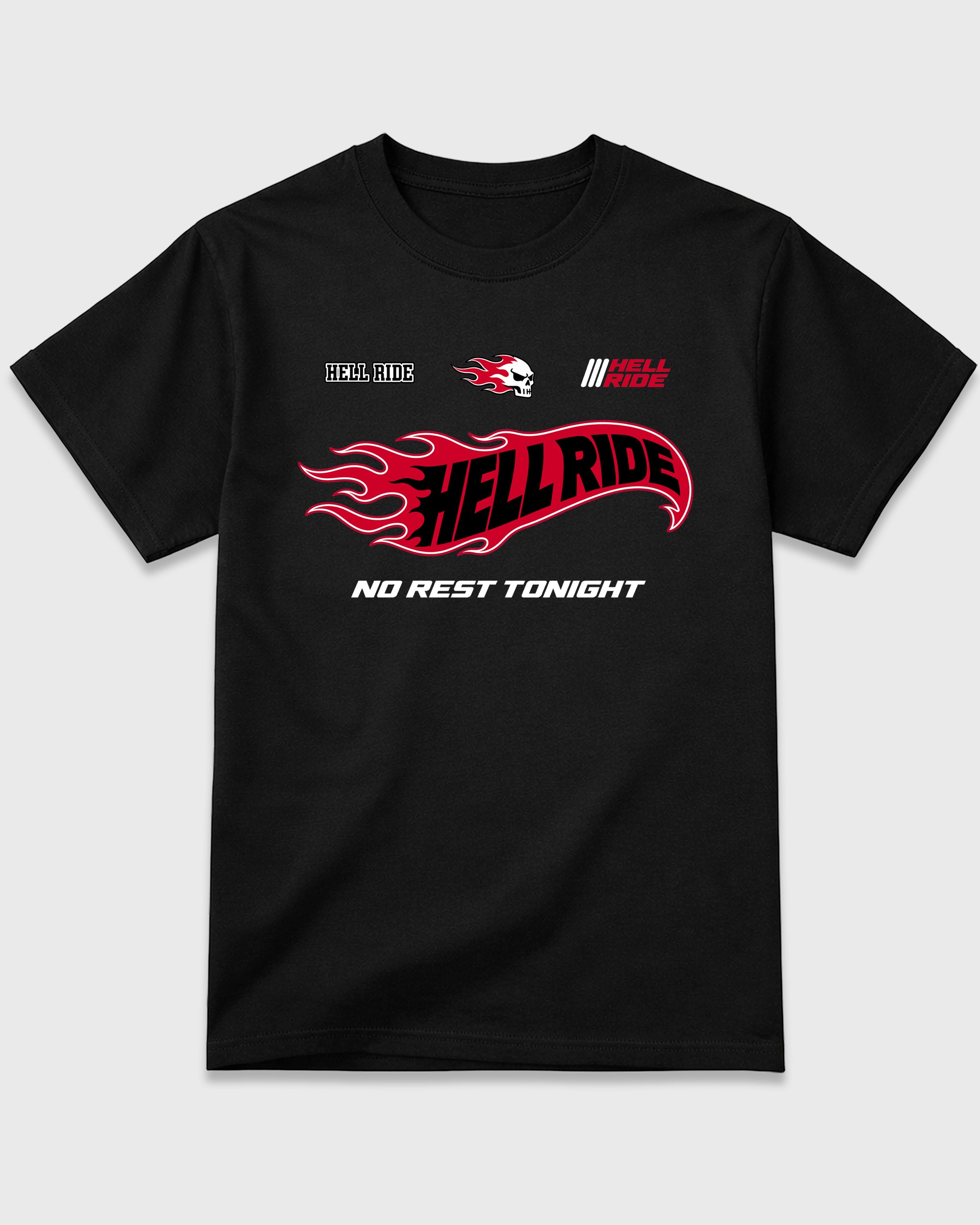 Hell Ride Graphic T-Shirt featuring original streetwear artwork designed to match the Air Force 1 Nightmare. Black 2 Graphic T-Shirt.