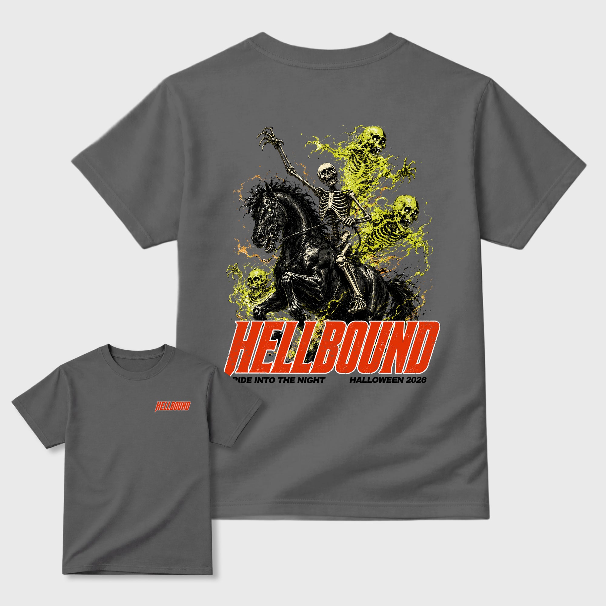 Hellbound Graphic T-Shirt featuring original streetwear artwork designed to match the. Cool Grey Graphic T-Shirt.