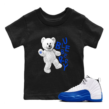 12s Blueberry shirts to match jordans Hello Bear sneaker match tees Air Jordan 12 Blueberry SNRT Sneaker Tees streetwear brand Baby and Youth Black 1 cotton tee