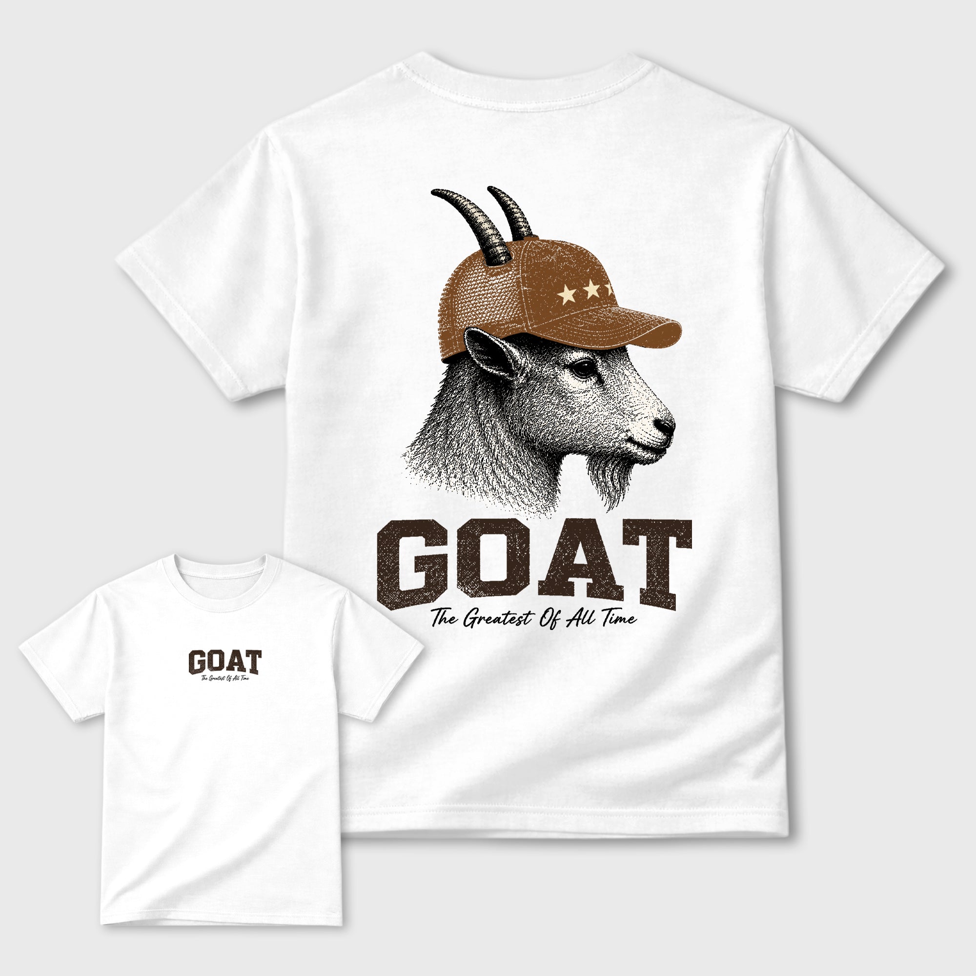 Heritage GOAT Graphic T-Shirt featuring original streetwear artwork designed to match the . White Graphic T-Shirt.