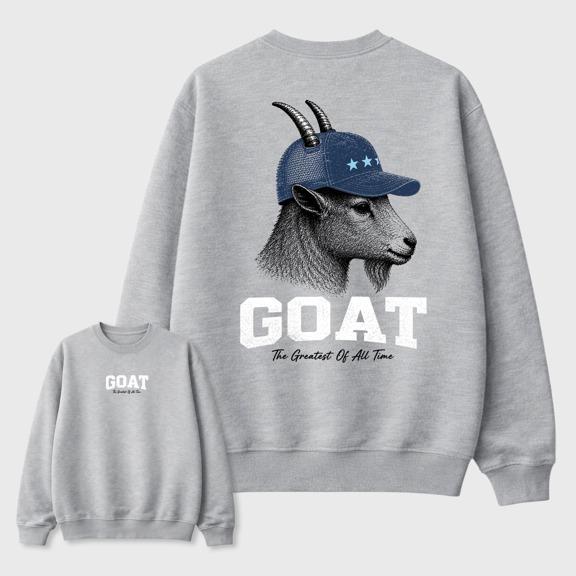 Heritage GOAT Graphic T-Shirt featuring original streetwear artwork designed to match the . Heather Grey Graphic Tee.