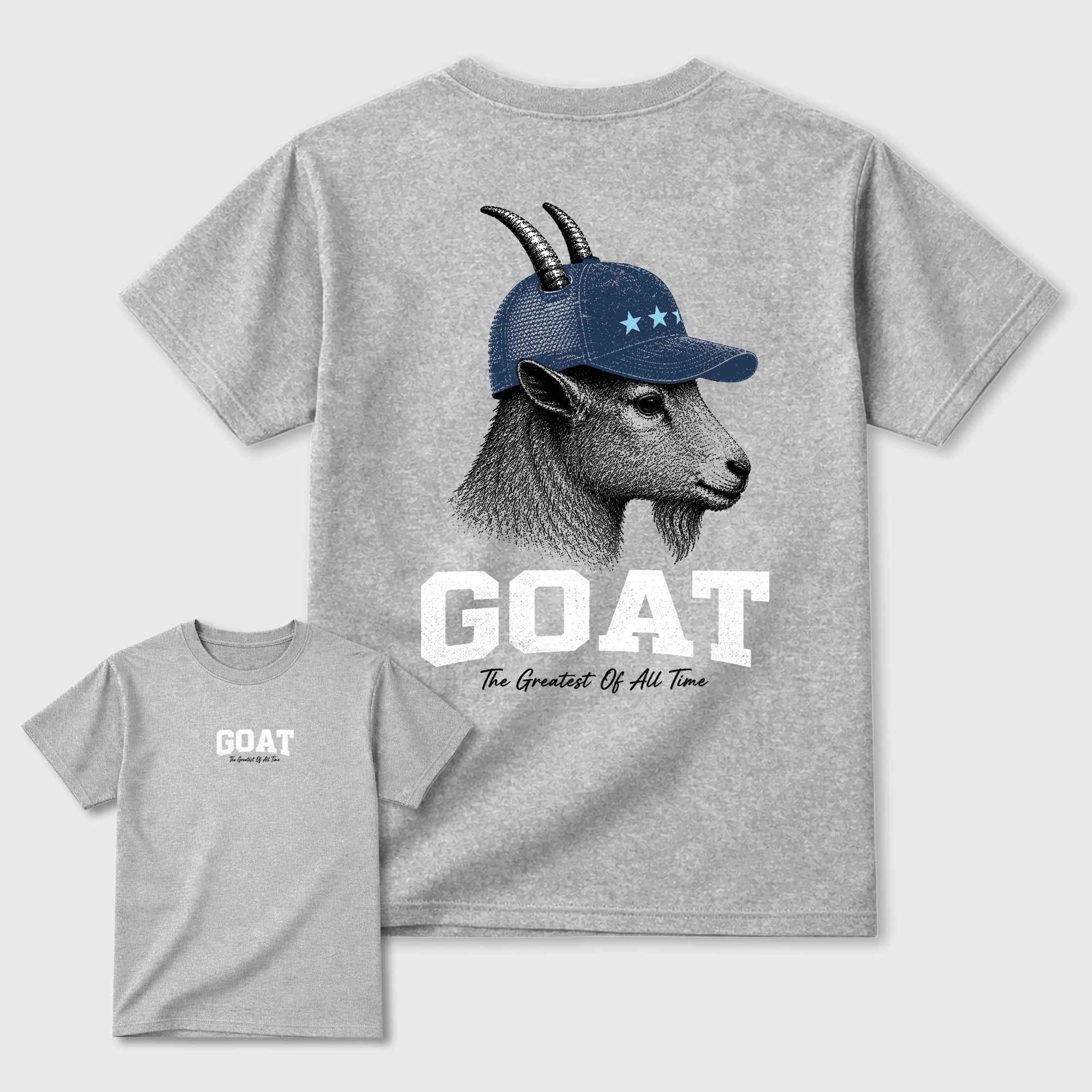 Heritage GOAT Graphic T-Shirt featuring original streetwear artwork designed to match the . Heather Grey Graphic T-Shirt.