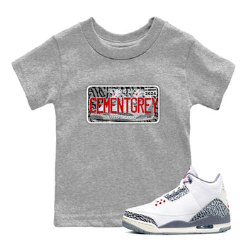 Sneaker Plate SNRT Sneaker Tees Kids - Air Jordan 3 Cement Grey - SNRT Sneaker T-shirts