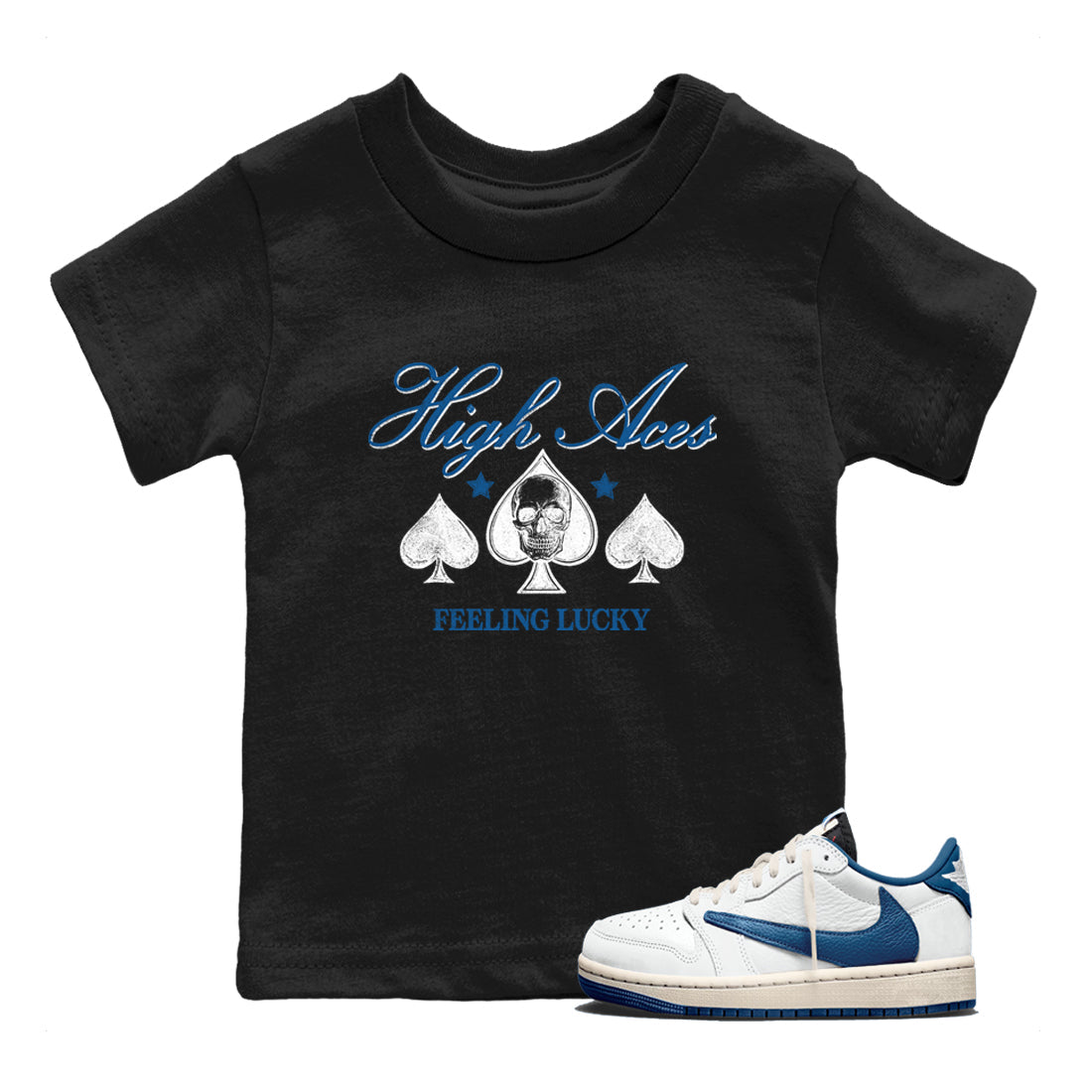Sneaker match tees  Sneaker Tees To Match Air Jordan 1 Travis Scott Fragment Shoes  High Aces Kids T-Shirt Black 1