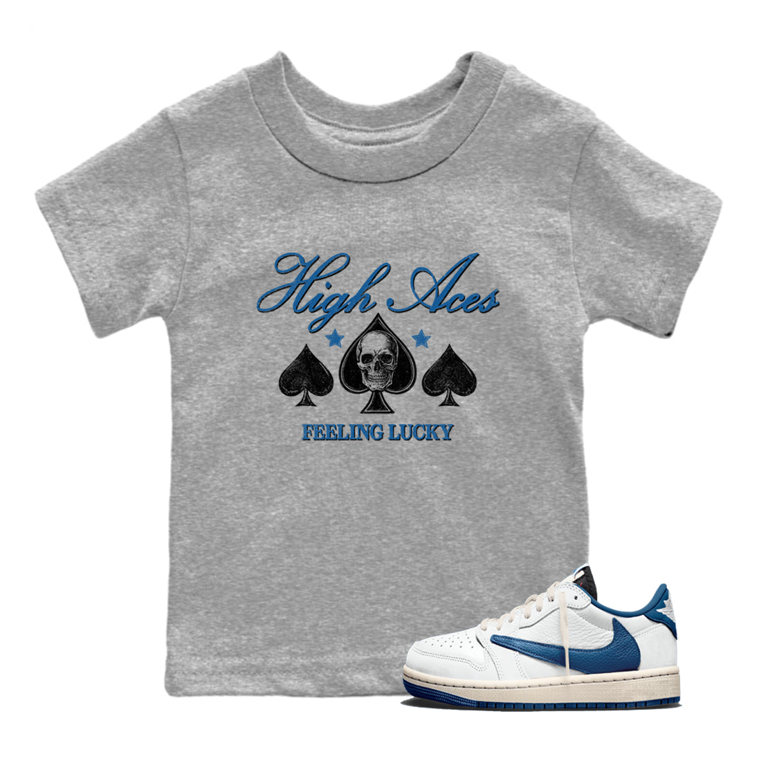 Sneaker match tees  Sneaker Tees To Match Air Jordan 1 Travis Scott Fragment Shoes  High Aces Kids T-Shirt Heather Grey 1