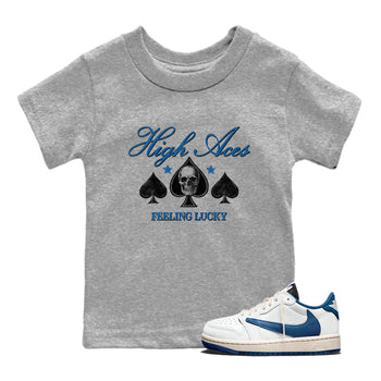 Sneaker match tees  Sneaker Tees To Match Air Jordan 1 Travis Scott Fragment Shoes  High Aces Kids T-Shirt Heather Grey 1