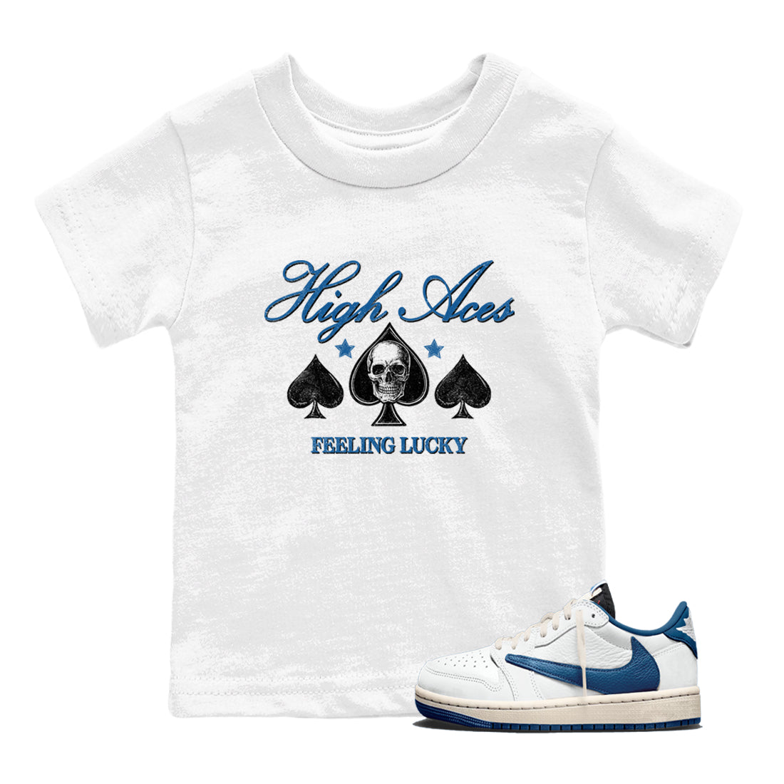 Sneaker match tees  Sneaker Tees To Match Air Jordan 1 Travis Scott Fragment Shoes  High Aces Kids T-Shirt White 1