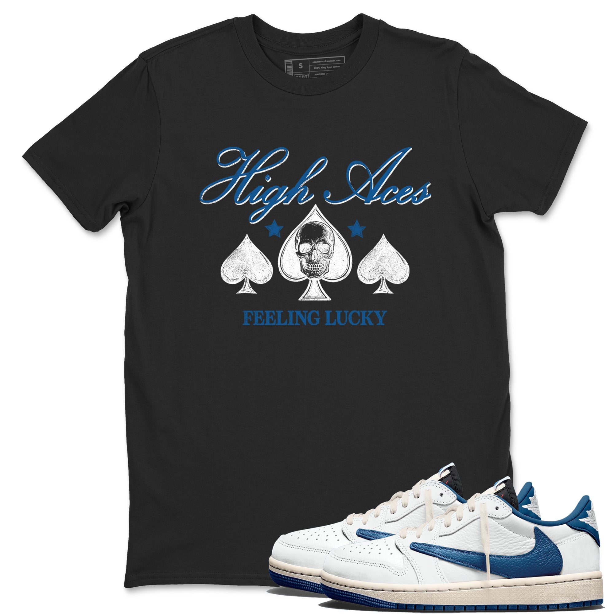Sneaker match tees  Sneaker Tees To Match Air Jordan 1 Travis Scott Fragment Shoes  High Aces Tee Black 1