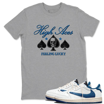 Sneaker match tees  Sneaker Tees To Match Air Jordan 1 Travis Scott Fragment Shoes  High Aces Tee Heather Grey 1