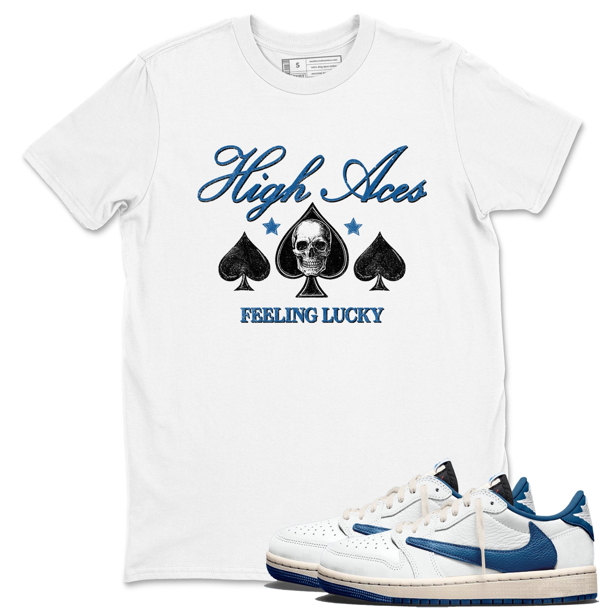 Sneaker match tees  Sneaker Tees To Match Air Jordan 1 Travis Scott Fragment Shoes  High Aces Tee White 1
