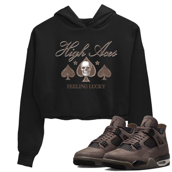 Sneaker match tees – Sneaker Tees To Match Air Jordan 4 Cave Stone Shoes – High Aces Crop T-Shirt Black 1