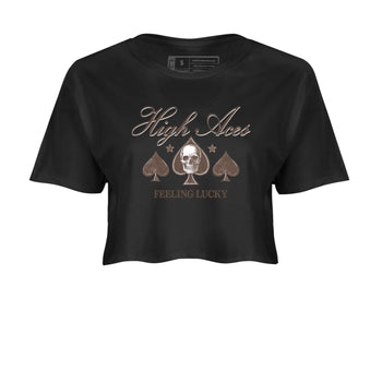 Sneaker match tees – Sneaker Tees To Match Air Jordan 4 Cave Stone Shoes – High Aces Crop T-Shirt Black 2