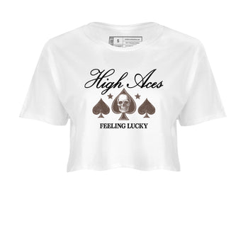 Sneaker match tees – Sneaker Tees To Match Air Jordan 4 Cave Stone Shoes – High Aces Crop T-Shirt White 2