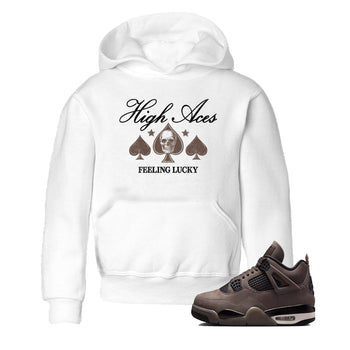 Sneaker match tees – Sneaker Tees To Match Air Jordan 4 Cave Stone Shoes – High Aces Kids T-Shirt White 1