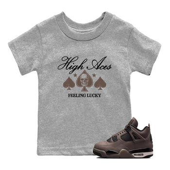 Sneaker match tees – Sneaker Tees To Match Air Jordan 4 Cave Stone Shoes – High Aces Kids T-Shirt Heather Grey 1
