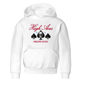 Sneaker match tees – Sneaker Tees To Match Air Jordan 5 Fire Red Shoes – High Aces Kids T-Shirt White 2