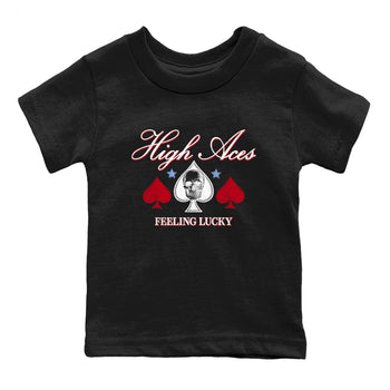 Sneaker match tees – Sneaker Tees To Match Air Jordan 5 Fire Red Shoes – High Aces Kids T-Shirt Black 2
