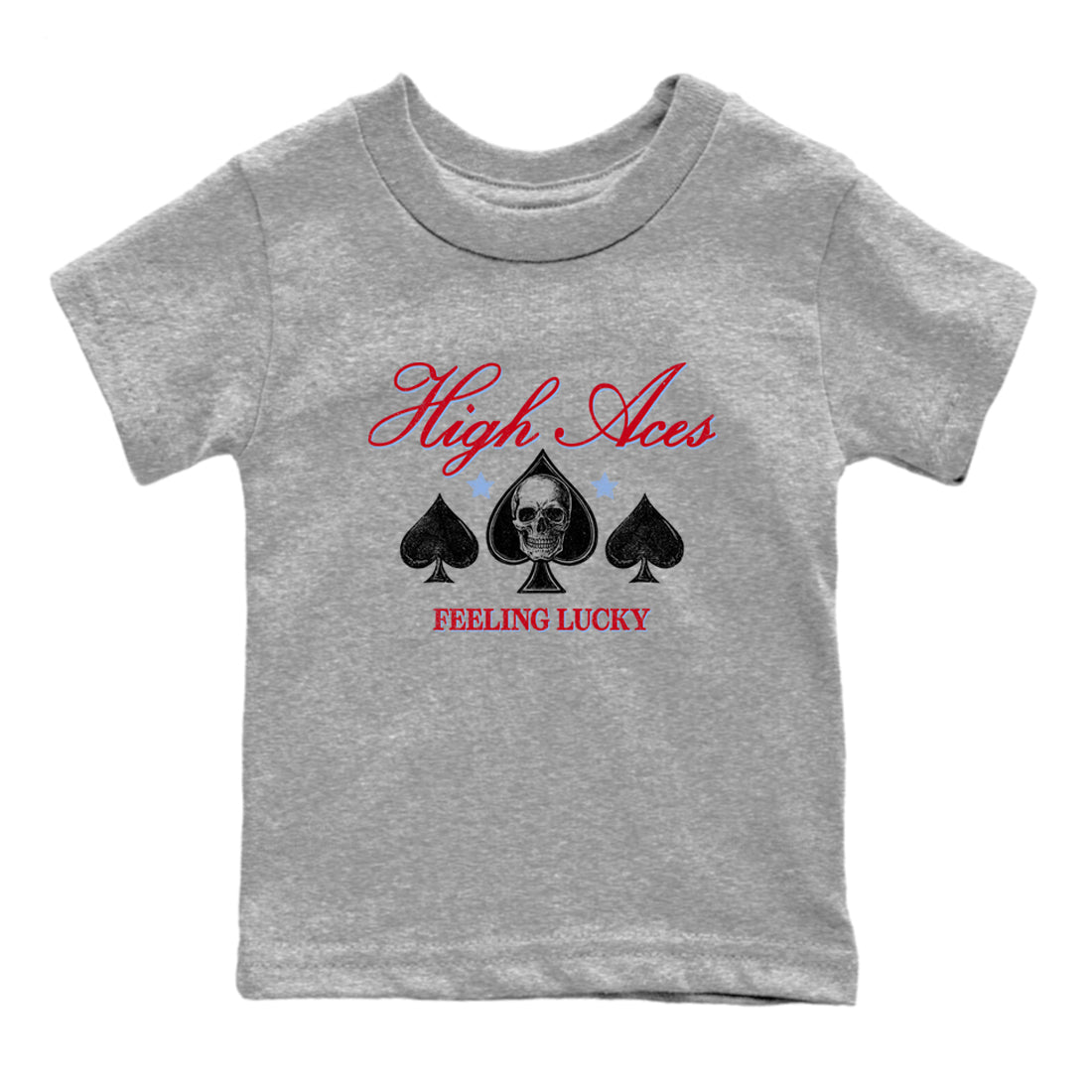 Sneaker match tees – Sneaker Tees To Match Air Jordan 5 Fire Red Shoes – High Aces Kids T-Shirt Heather Grey 2