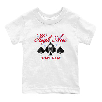 Sneaker match tees – Sneaker Tees To Match Air Jordan 5 Fire Red Shoes – High Aces Kids T-Shirt White 2