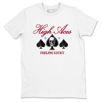 Sneaker match tees – Sneaker Tees To Match Air Jordan 5 Fire Red Shoes – High Aces Tee White 2