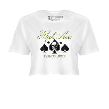 Sneaker match tees – Sneaker Tees To Match Air Jordan 5 Luminous Green Shoes – High Aces Crop T-Shirt White 2