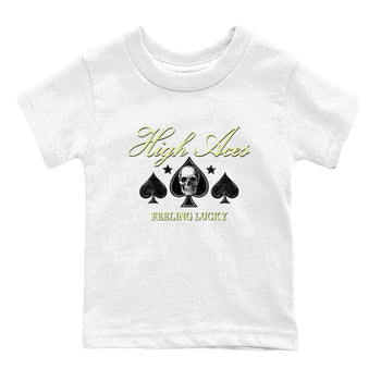 Sneaker match tees – Sneaker Tees To Match Air Jordan 5 Luminous Green Shoes – High Aces Kids T-Shirt White 2