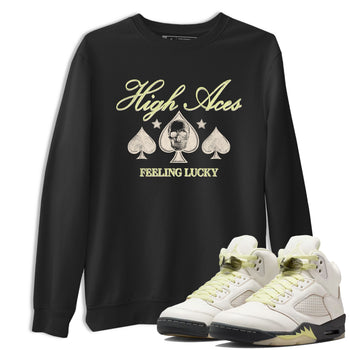 Sneaker match tees – Sneaker Tees To Match Air Jordan 5 Luminous Green Shoes – High Aces Tee Black 1
