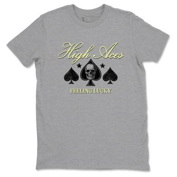 Sneaker match tees – Sneaker Tees To Match Air Jordan 5 Luminous Green Shoes – High Aces Tee Heather Grey 2