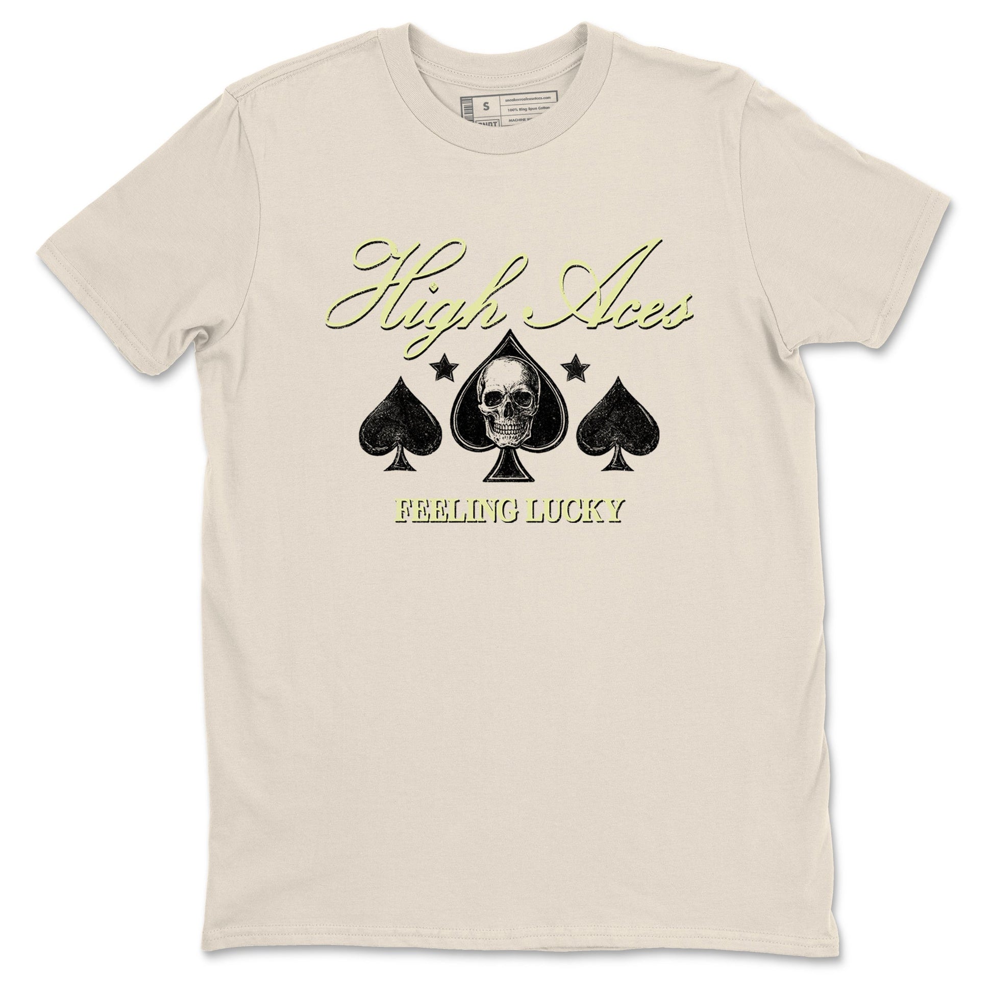 Sneaker match tees – Sneaker Tees To Match Air Jordan 5 Luminous Green Shoes – High Aces Tee Natural 2