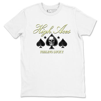 Sneaker match tees – Sneaker Tees To Match Air Jordan 5 Luminous Green Shoes – High Aces Tee White 2