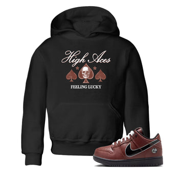 Sneaker match tees – Sneaker Tees To Match Dunk Low Football Shoes – High Aces Kids T-Shirt Black 1