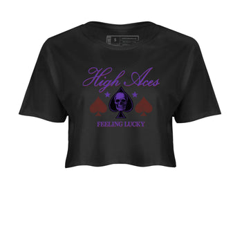 Sneaker match tees – Sneaker Threads To Match Dunk Low Persian Violet Shoes – High Aces Crop T-Shirt Black 2