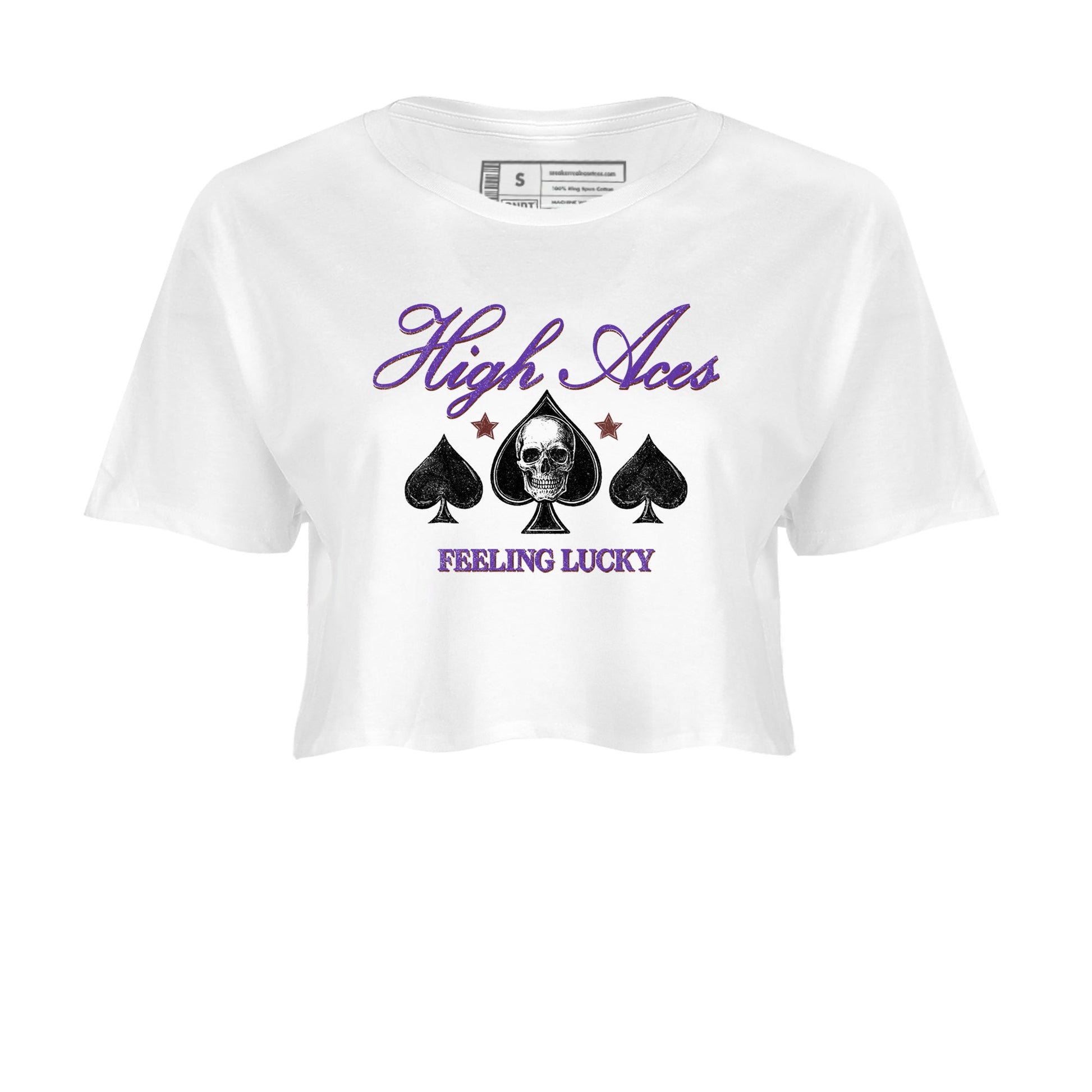 Sneaker match tees – Sneaker Threads To Match Dunk Low Persian Violet Shoes – High Aces Crop T-Shirt White 2