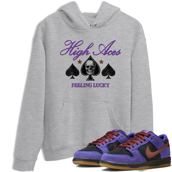 Sneaker match tees – Sneaker Threads To Match Dunk Low Persian Violet Shoes – High Aces Tee Heather Grey 1