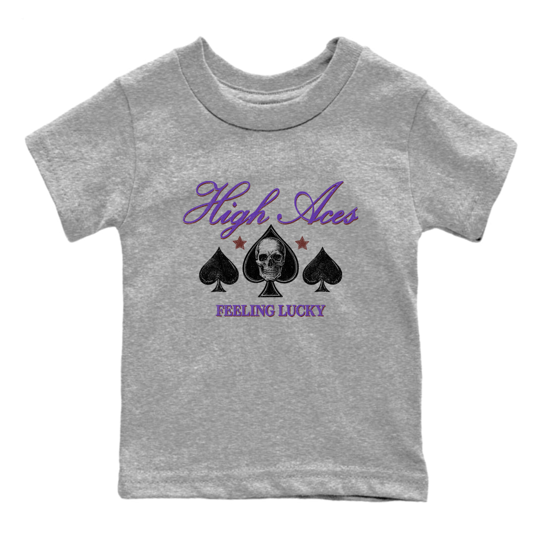 Sneaker match tees – Sneaker Threads To Match Dunk Low Persian Violet Shoes – High Aces Kids T-Shirt Heather Grey 2