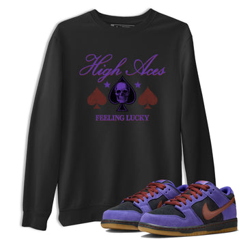 Sneaker match tees – Sneaker Threads To Match Dunk Low Persian Violet Shoes – High Aces Tee Black 1