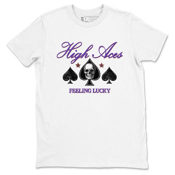 Sneaker match tees – Sneaker Threads To Match Dunk Low Persian Violet Shoes – High Aces Tee White 2