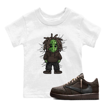 AJ1 Travis Scott Velvet Brown and Dark Mocha shirts to match jordans Hip Hop Cactus sneaker match tees 1s Travis Scott Velvet Brown match shoes to clothes SNRT Sneaker Tees Youth Baby White 1 tee