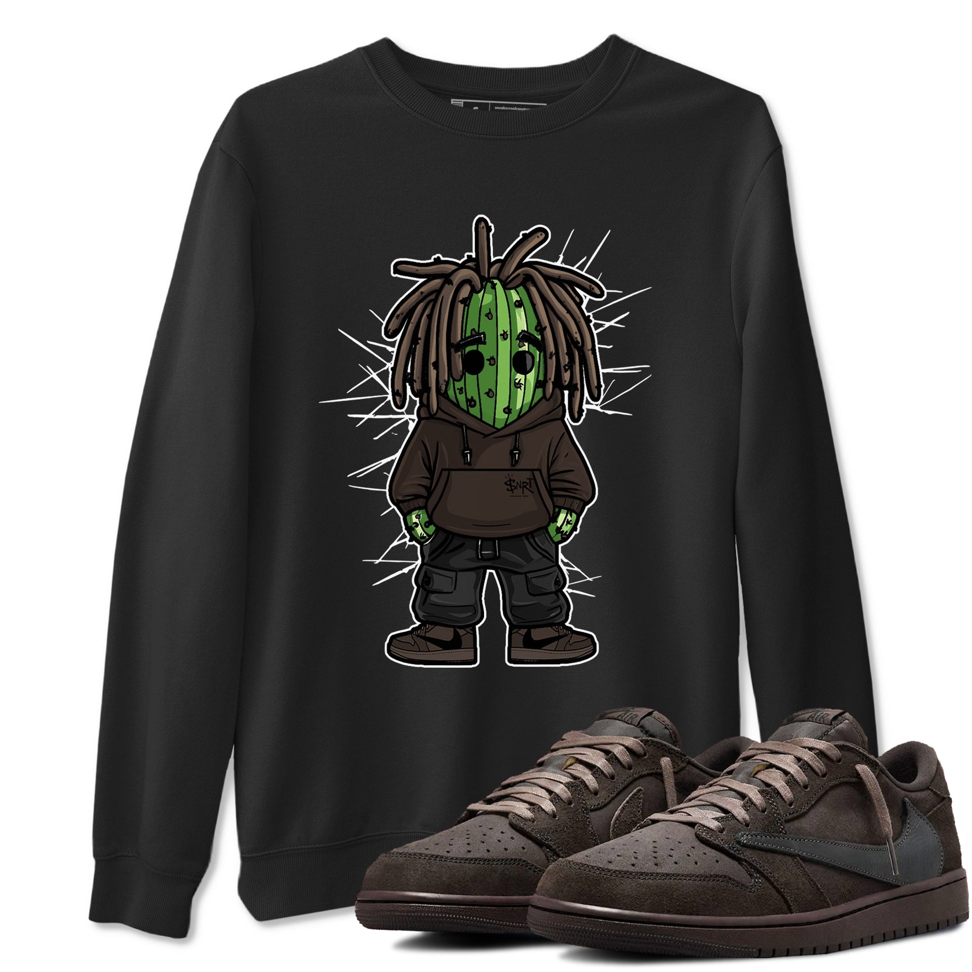 AJ1 Travis Scott Velvet Brown and Dark Mocha shirts to match jordans Hip Hop Cactus sneaker match tees 1s Travis Scott Velvet Brown match shoes to clothes SNRT Sneaker Tees unisex cotton Black 1 shirts
