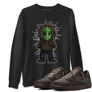 AJ1 Travis Scott Velvet Brown and Dark Mocha shirts to match jordans Hip Hop Cactus sneaker match tees 1s Travis Scott Velvet Brown match shoes to clothes SNRT Sneaker Tees unisex cotton Black 1 shirts