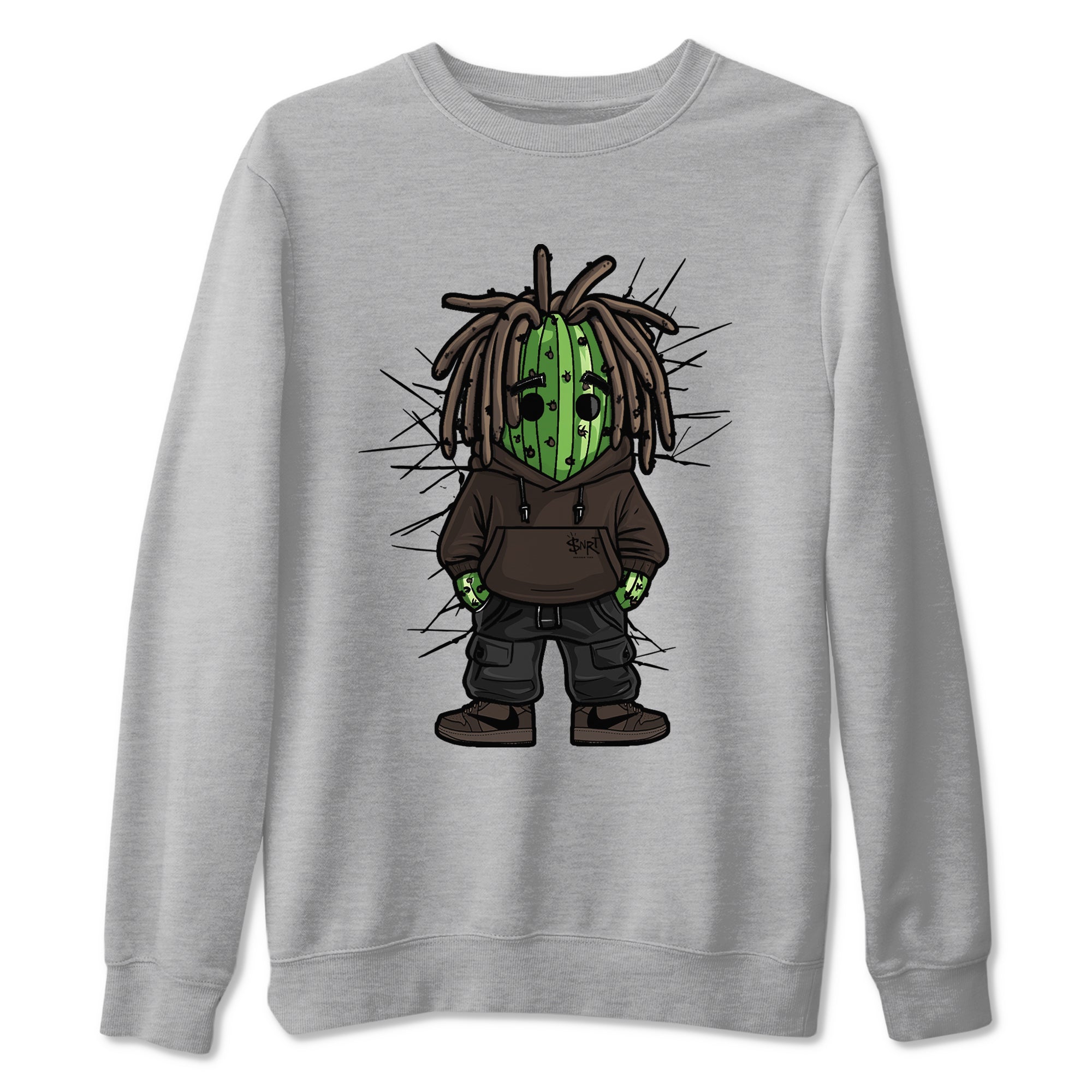 AJ1 Travis Scott Velvet Brown and Dark Mocha shirts to match jordans Hip Hop Cactus sneaker match tees 1s Travis Scott Velvet Brown match shoes to clothes SNRT Sneaker Tees unisex cotton Heather Grey 2 shirts