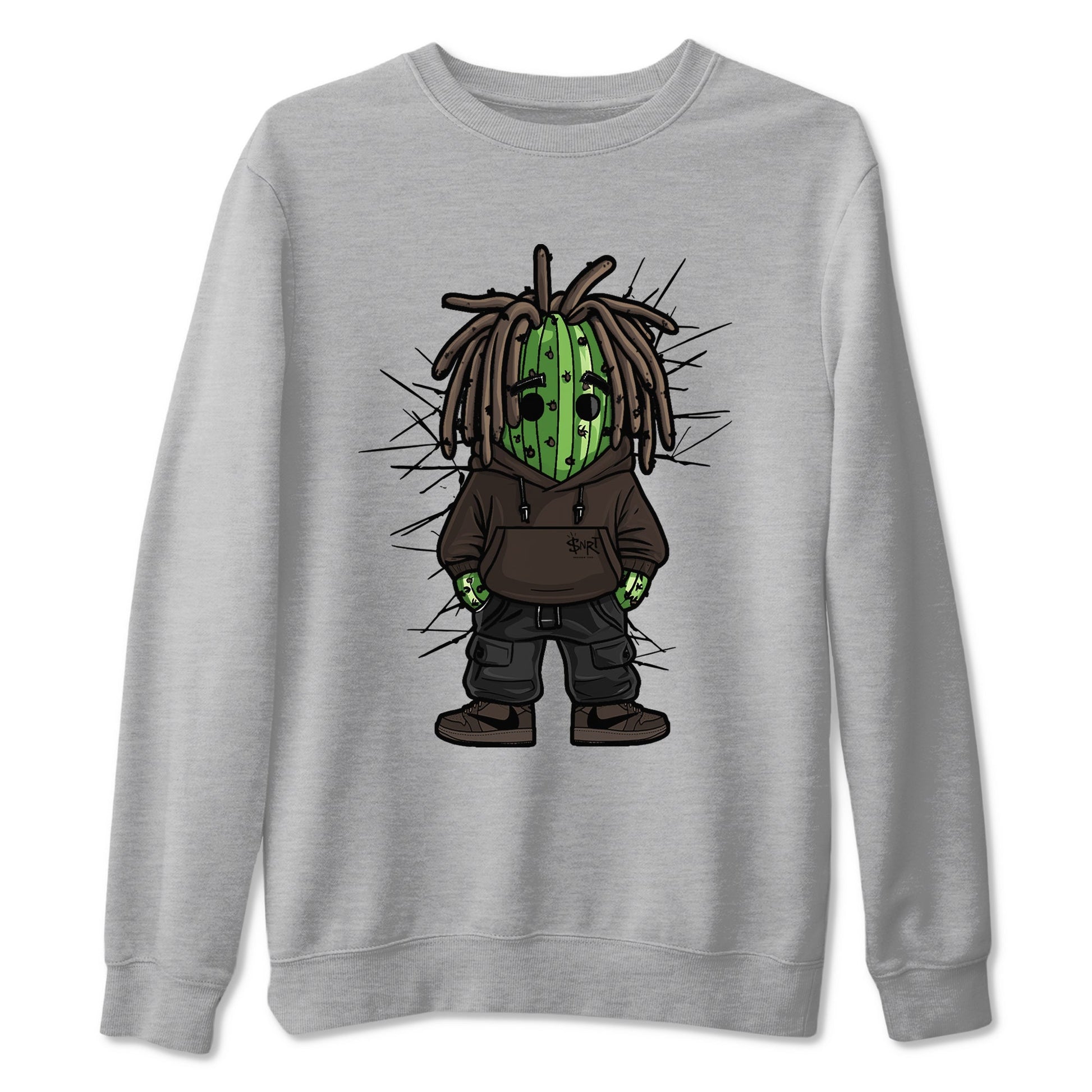 AJ1 Travis Scott Velvet Brown and Dark Mocha shirts to match jordans Hip Hop Cactus sneaker match tees 1s Travis Scott Velvet Brown match shoes to clothes SNRT Sneaker Tees unisex cotton Heather Grey 2 shirts