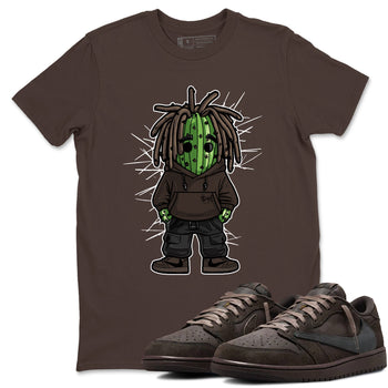 AJ1 Travis Scott Velvet Brown and Dark Mocha shirts to match jordans Hip Hop Cactus sneaker match tees 1s Travis Scott Velvet Brown match shoes to clothes SNRT Sneaker Tees unisex cotton Dark Chocolate 1 shirts