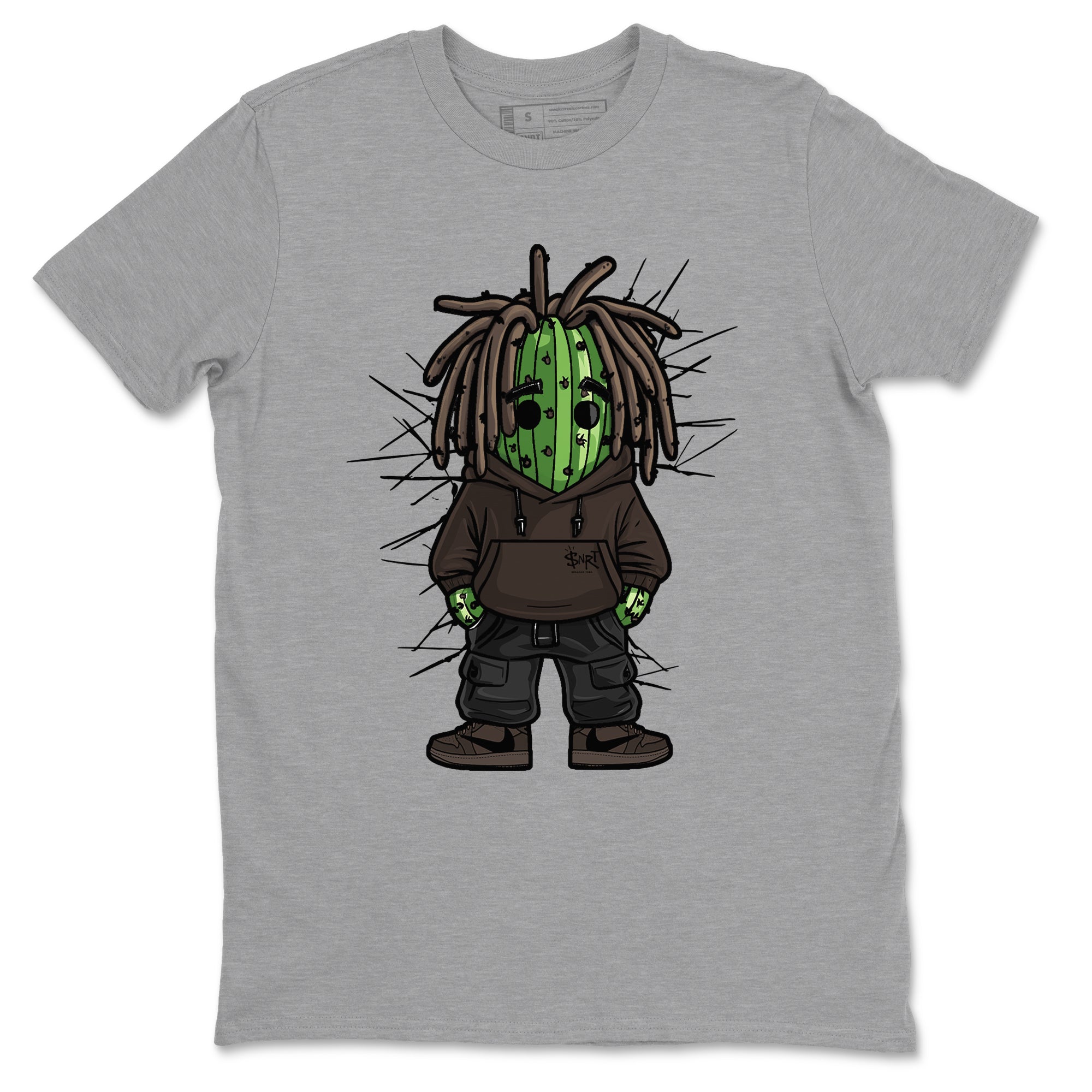 AJ1 Travis Scott Velvet Brown and Dark Mocha shirts to match jordans Hip Hop Cactus sneaker match tees 1s Travis Scott Velvet Brown match shoes to clothes SNRT Sneaker Tees unisex cotton Heather Grey 2 shirts