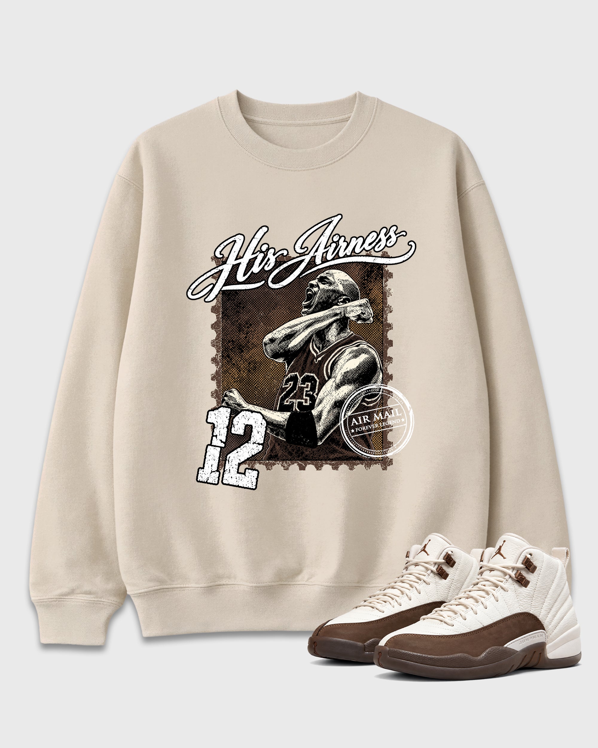His Airness Graphic T-Shirt featuring original streetwear artwork designed to match the Air Jordan 12 Fireside. Natural 1 Graphic Tee.