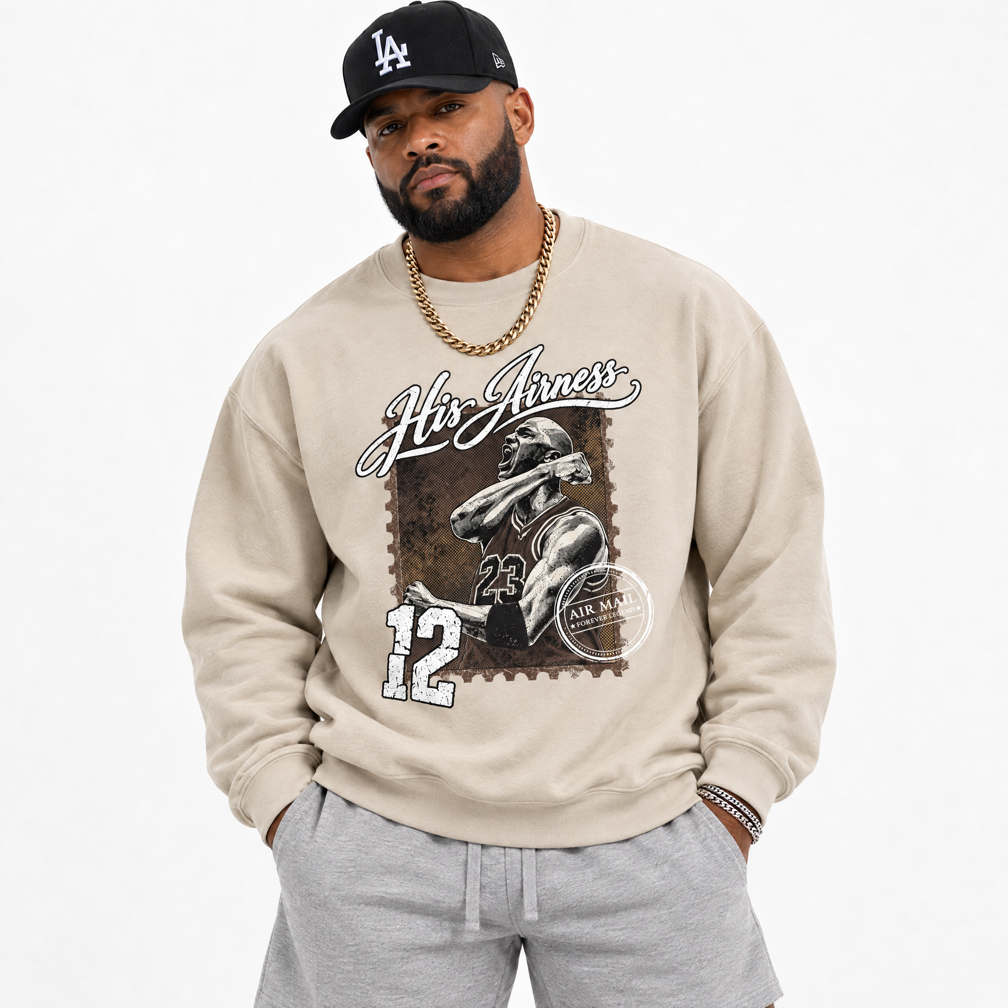 His Airness Graphic T-Shirt featuring original streetwear artwork designed to match the Air Jordan 12 Fireside. Natural 1 Graphic Tee.