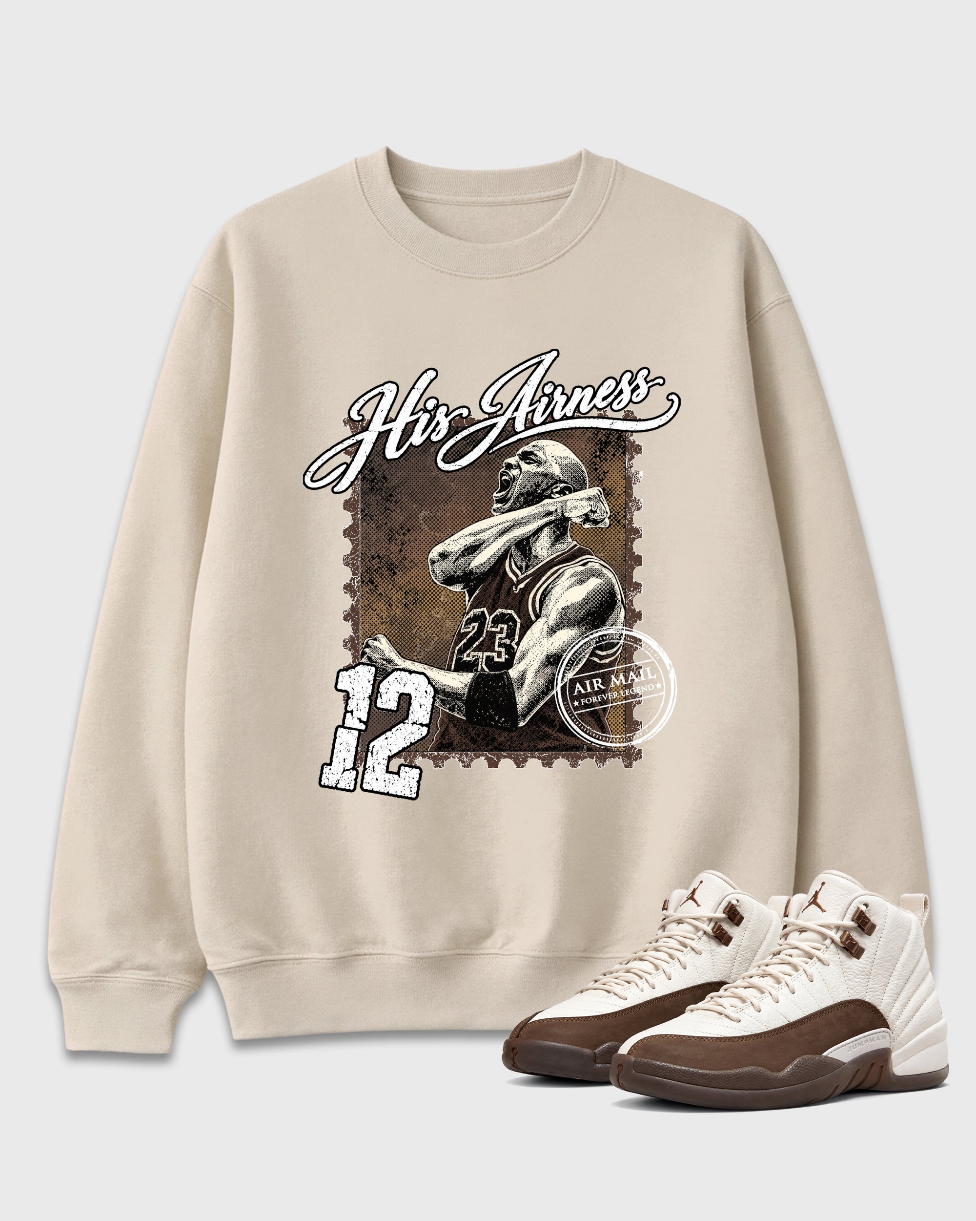 His Airness Air Jordan 12 Fireside Matching Graphic Sweatshirt