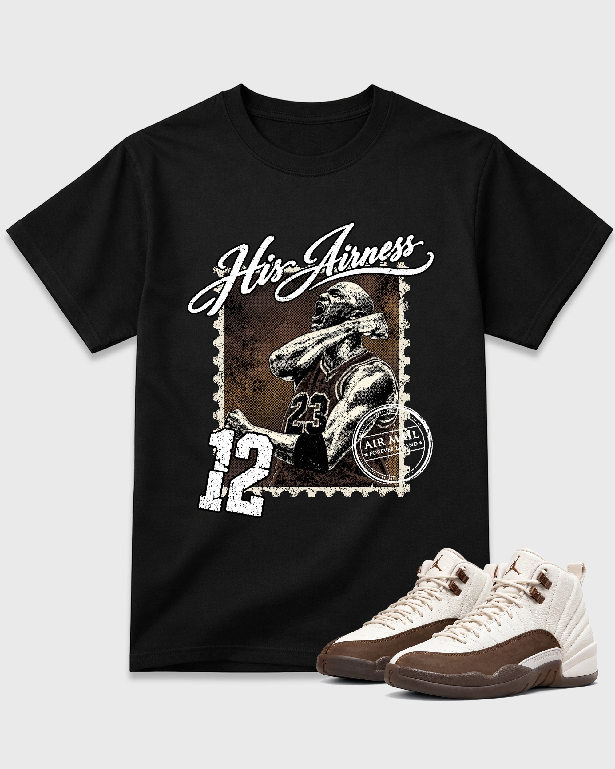 His Airness Air Jordan 12 Fireside Matching Graphic Tee